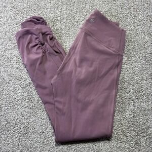 Lululemon Leggings Womens 4 Purple Ruched Gathered Ankle High Rise Pants‎ Gym